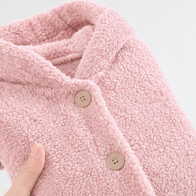 Cozyvale – Button-Front Hooded Winter Jacket