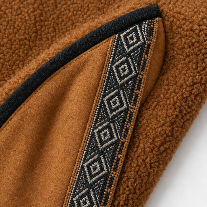 Cozyform Sherpa Collar Colorblock Half-Zip Pullover - Elena Harper