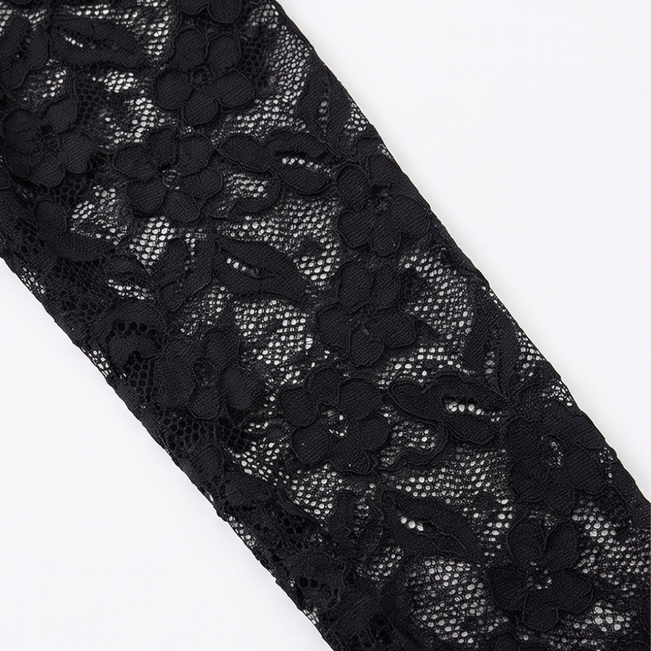 Curvella Ribbed Scallop Lace-Look Trim Fitted Top - Elena Harper
