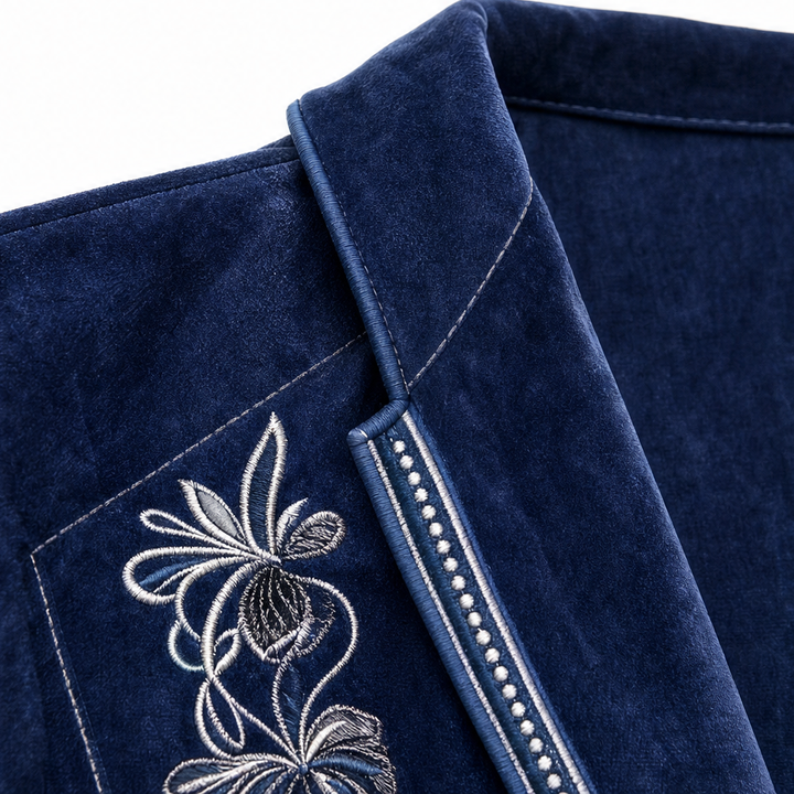 Anastasia – Velvet-Look Longline Blazer