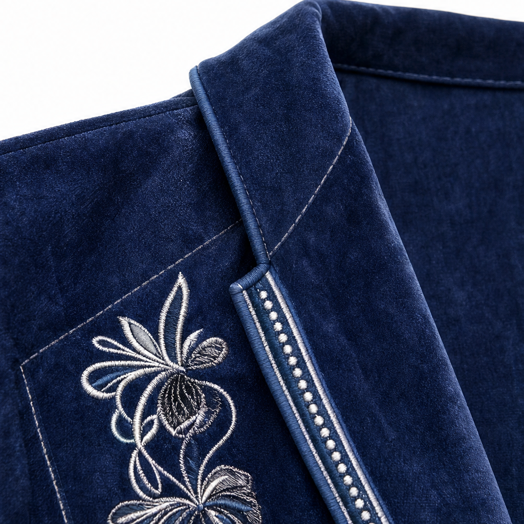 Anastasia Velvet-Look Longline Blazer - Elena Harper