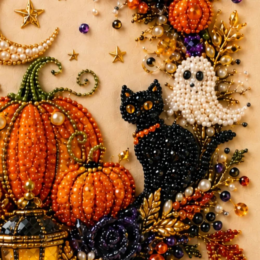 Beadory Halloween Pearl-like Bead Craft Kit, Cozy Wall Art DIY - Elena Harper