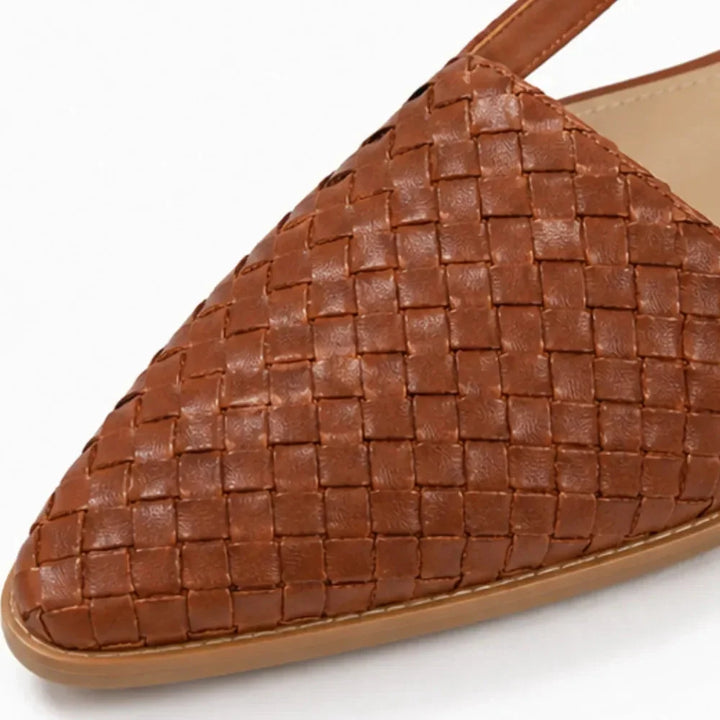 Aurora – Woven Leather-Look Slingback Flats for Women