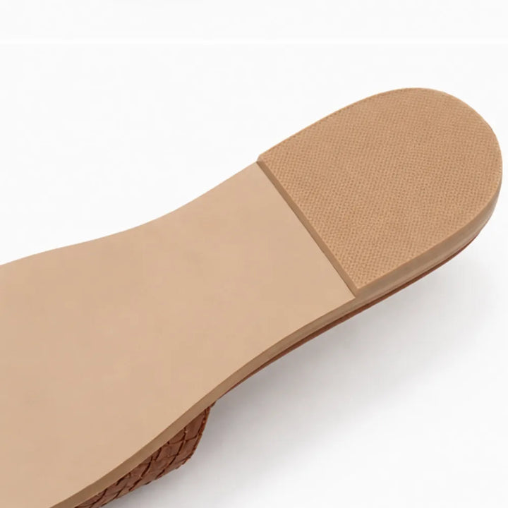 Aurora Woven Leather-Look Slingback Flats for Women - Elena Harper