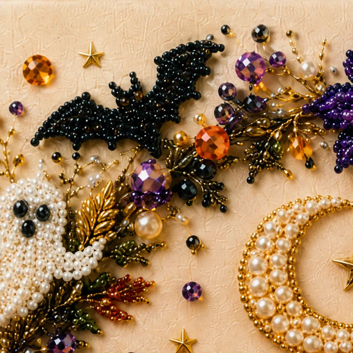 Beadory Halloween Pearl-like Bead Craft Kit, Cozy Wall Art DIY - Elena Harper