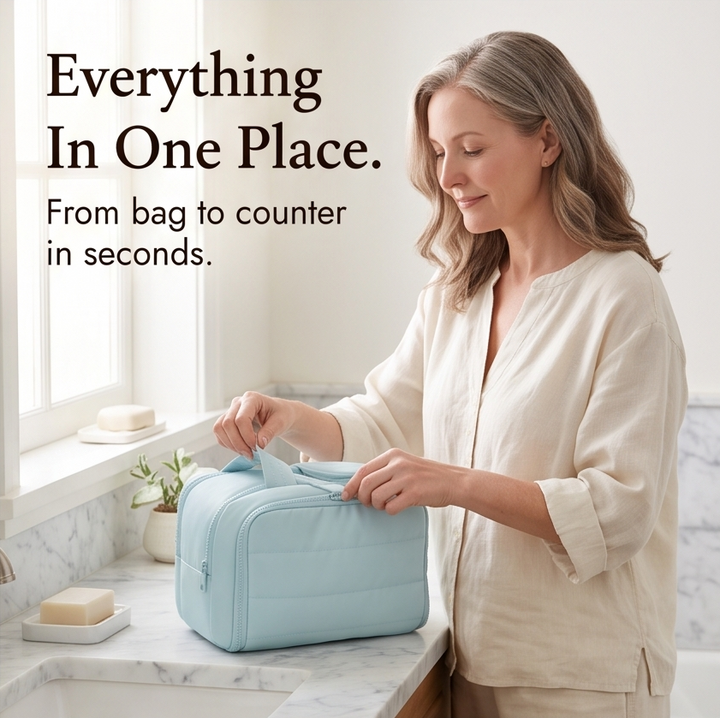 Cloudette Wide-Mouth Toiletry Bag - Elena Harper