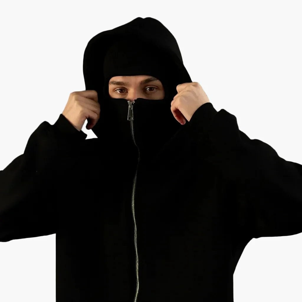 Unisex Urban Tech Zip Hoodie with Face Mask
