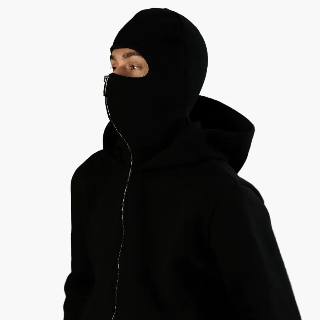 Unisex Urban Tech Zip Hoodie with Face Mask