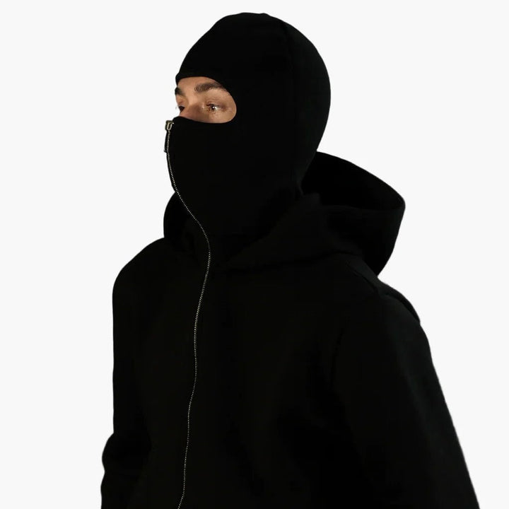 Unisex Urban Tech Zip Hoodie with Face Mask