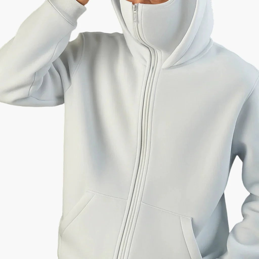 Unisex Urban Tech Zip Hoodie with Face Mask