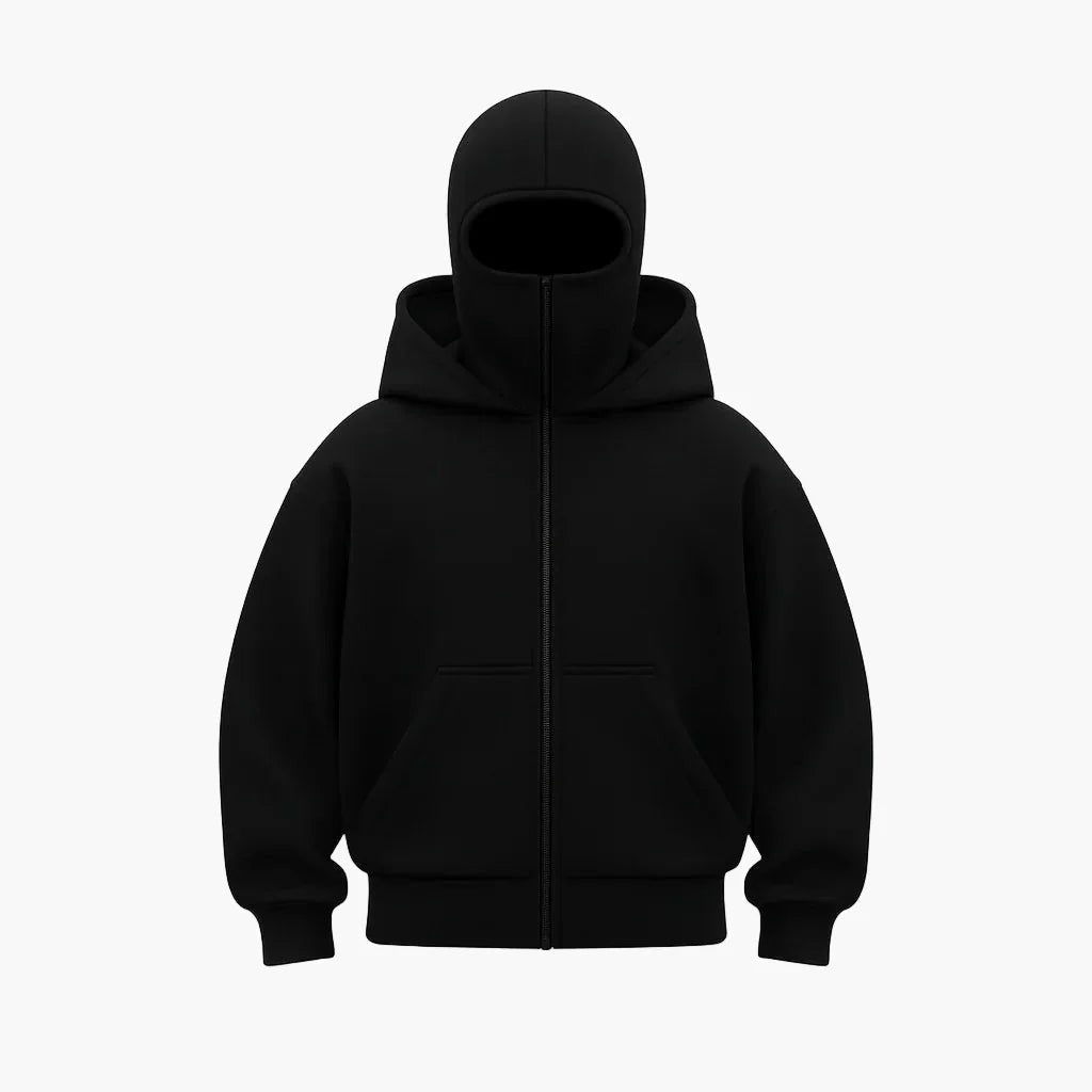 Unisex Urban Tech Zip Hoodie with Face Mask