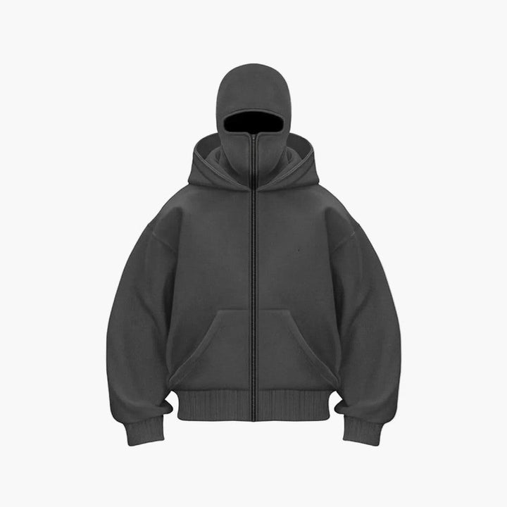 Unisex Urban Tech Zip Hoodie with Face Mask