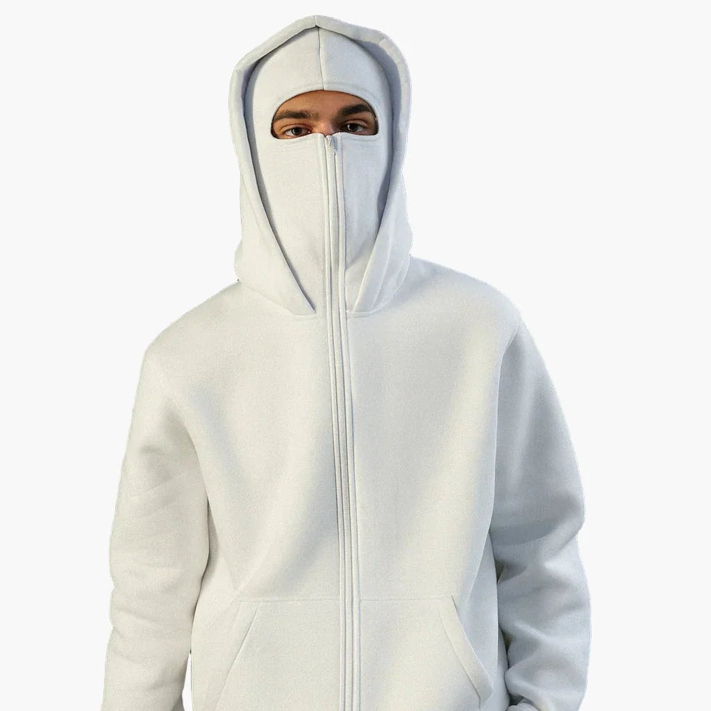Unisex Urban Tech Zip Hoodie with Face Mask