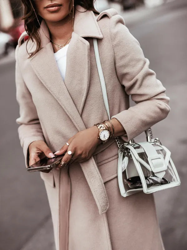 Helene Women's Long Coat in Casual Street Style, view 3 - Elena Harper
