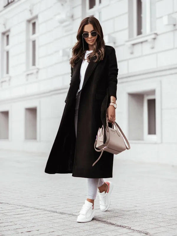 Helene Women's Long Coat in Casual Street Style, view 4 - Elena Harper