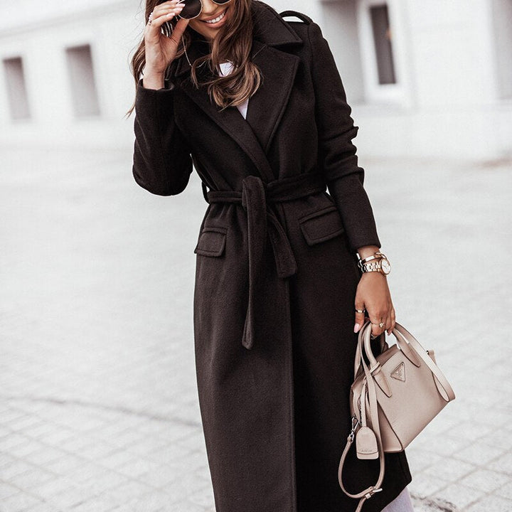 Helene Women's Long Coat in Casual Street Style, view 10 - Elena Harper