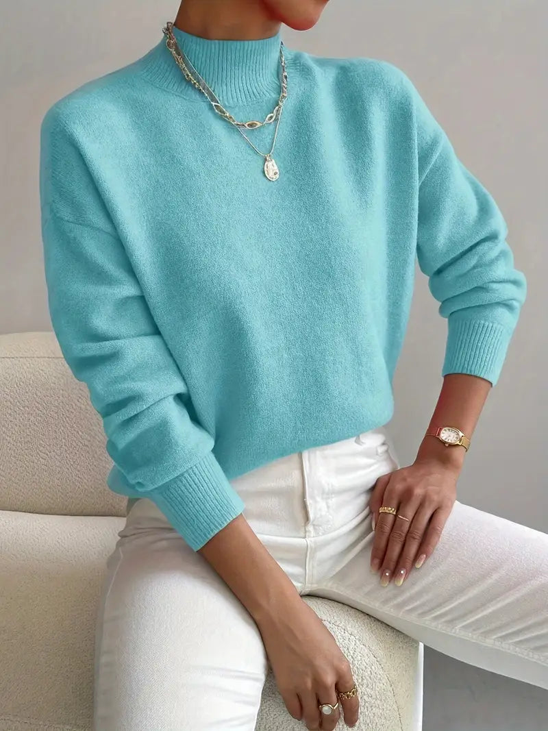 Colletta | High Neck Sweater with Classic Cut and Long Sleeves for Women