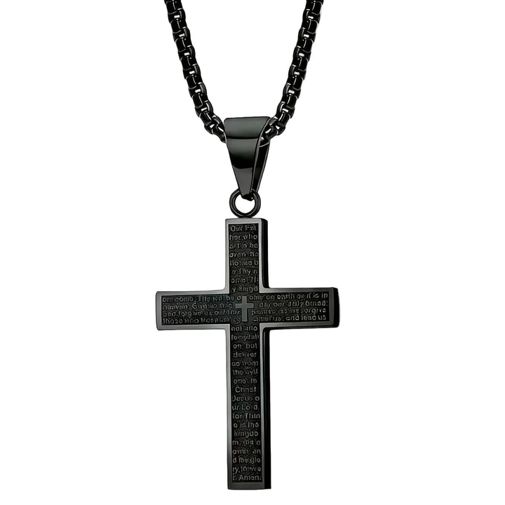 Engraved Cross Necklace for Men