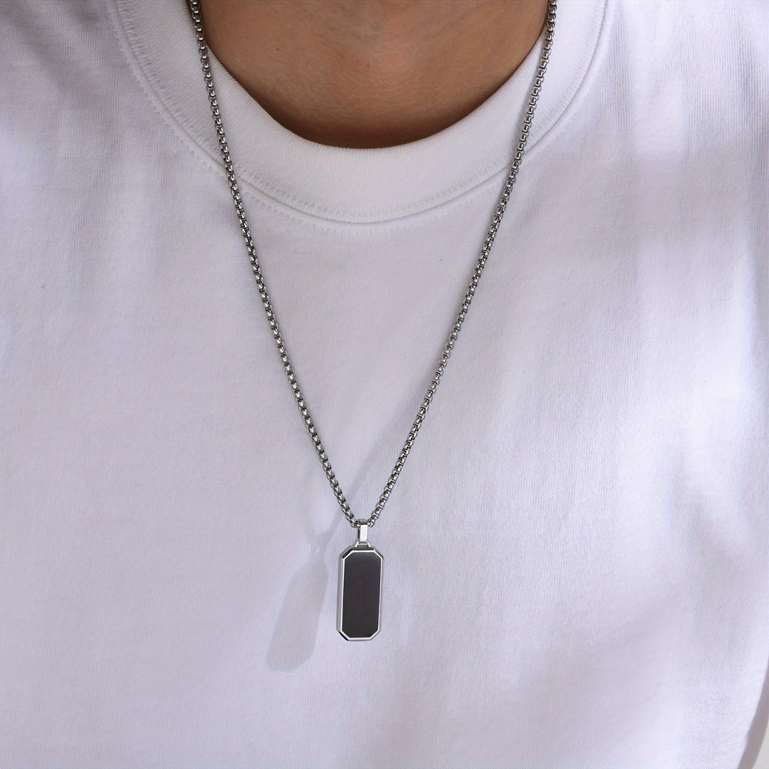 Geometric Pendant Necklace for Men - Elena Harper