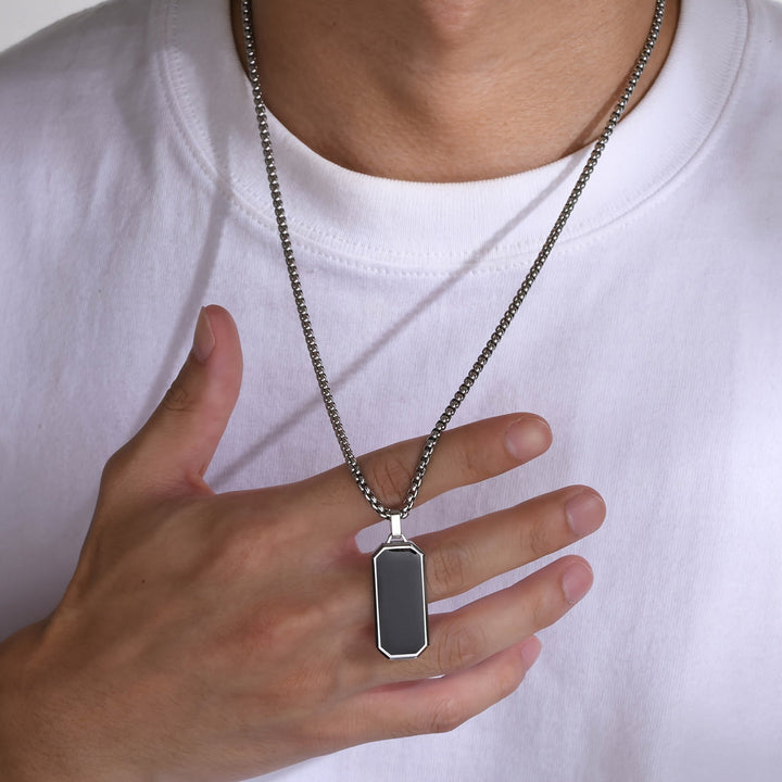 Geometric Pendant Necklace for Men - Elena Harper