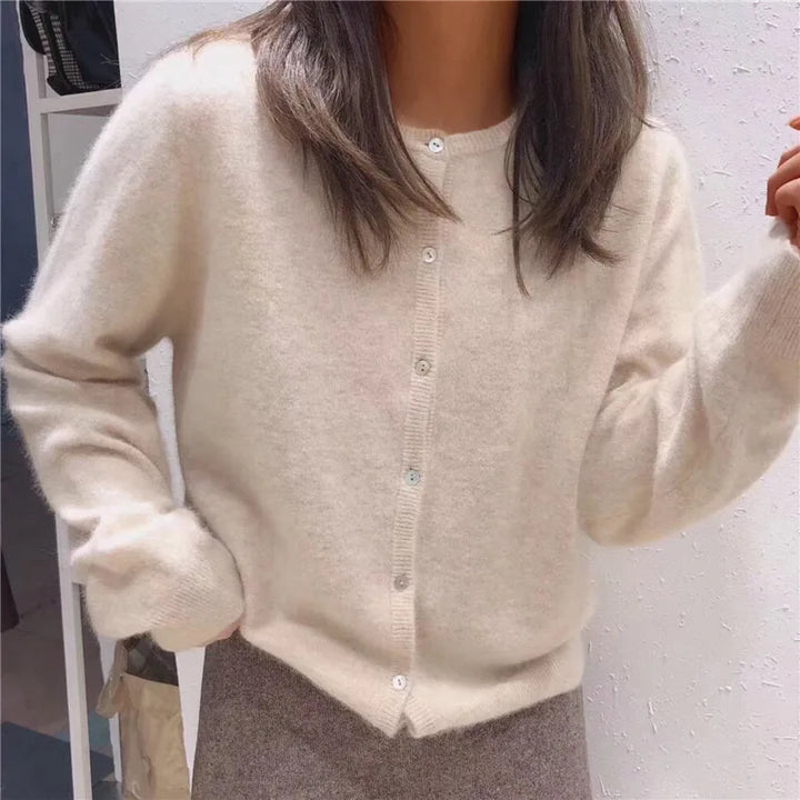 Ladies' Cardigan with Buttons and Soft Knitted Finish