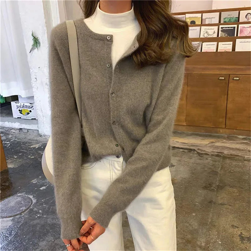 Ladies' Cardigan with Buttons and Soft Knitted Finish
