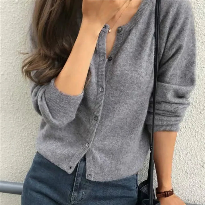 Ladies' Cardigan with Buttons and Soft Knitted Finish