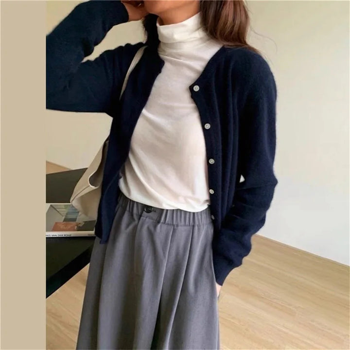 Ladies' Cardigan with Buttons and Soft Knitted Finish
