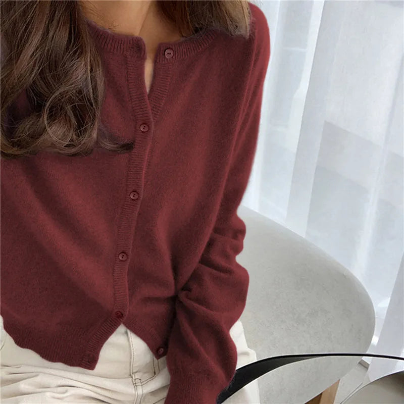 Ladies' Cardigan with Buttons and Soft Knitted Finish