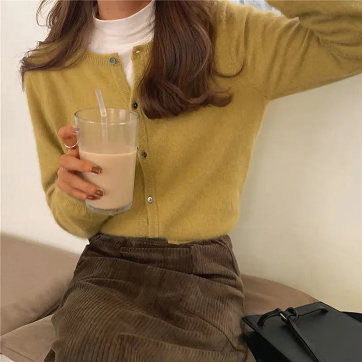 Ladies' Cardigan with Buttons and Soft Knitted Finish