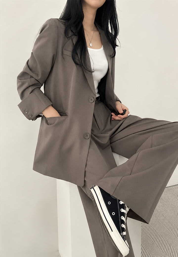 Women's Two-Piece Set Blazer and Straight Pants - Athena