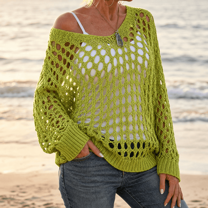 Covena Women's breezy crochet knit layering top - Elena Harper