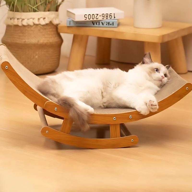 Cozy Cat Bed & Scratcher Lounge for Healthy Claws & Happy Naps
