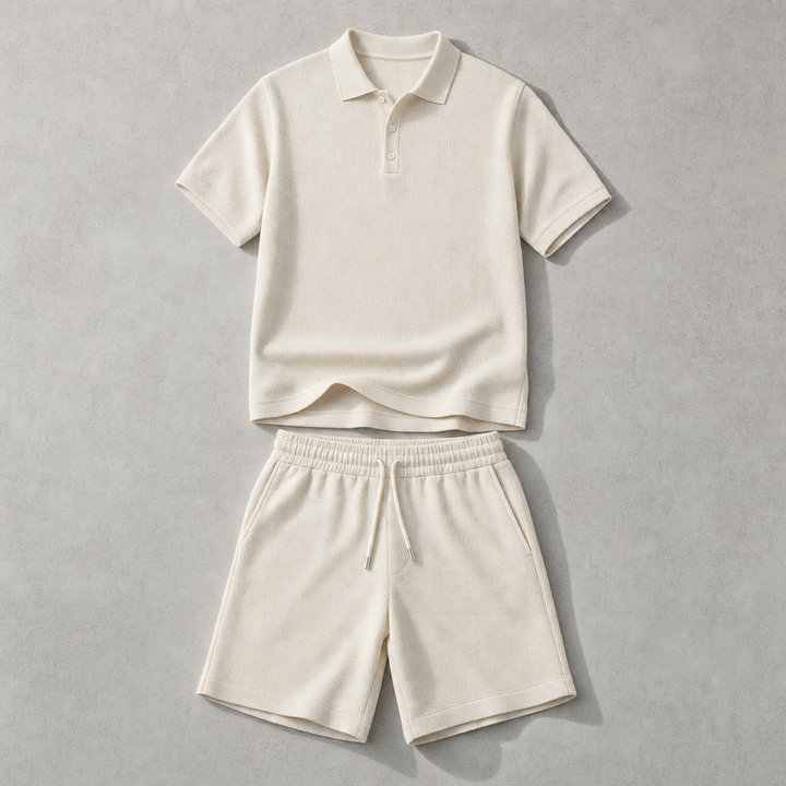 The Capri Knit Polo & Shorts Set