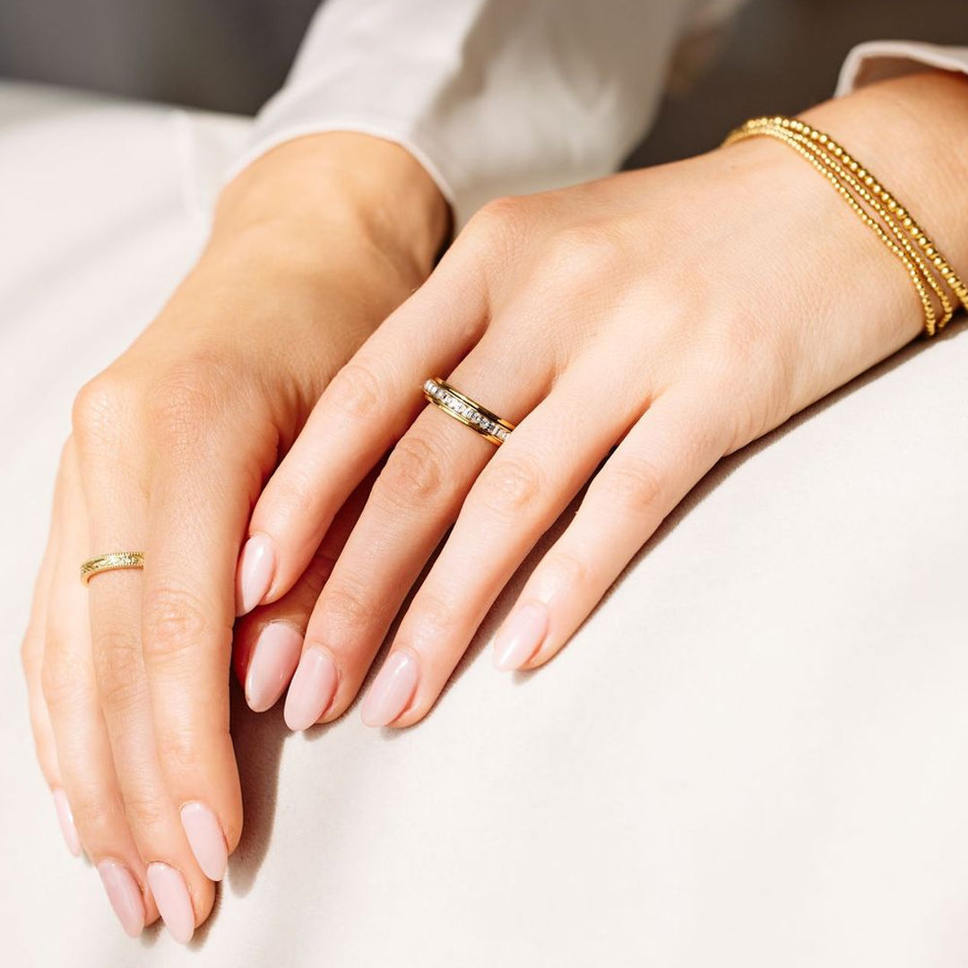 Alessia Fidget Ring with Sparkling Accent, view 2 - Elena Harper