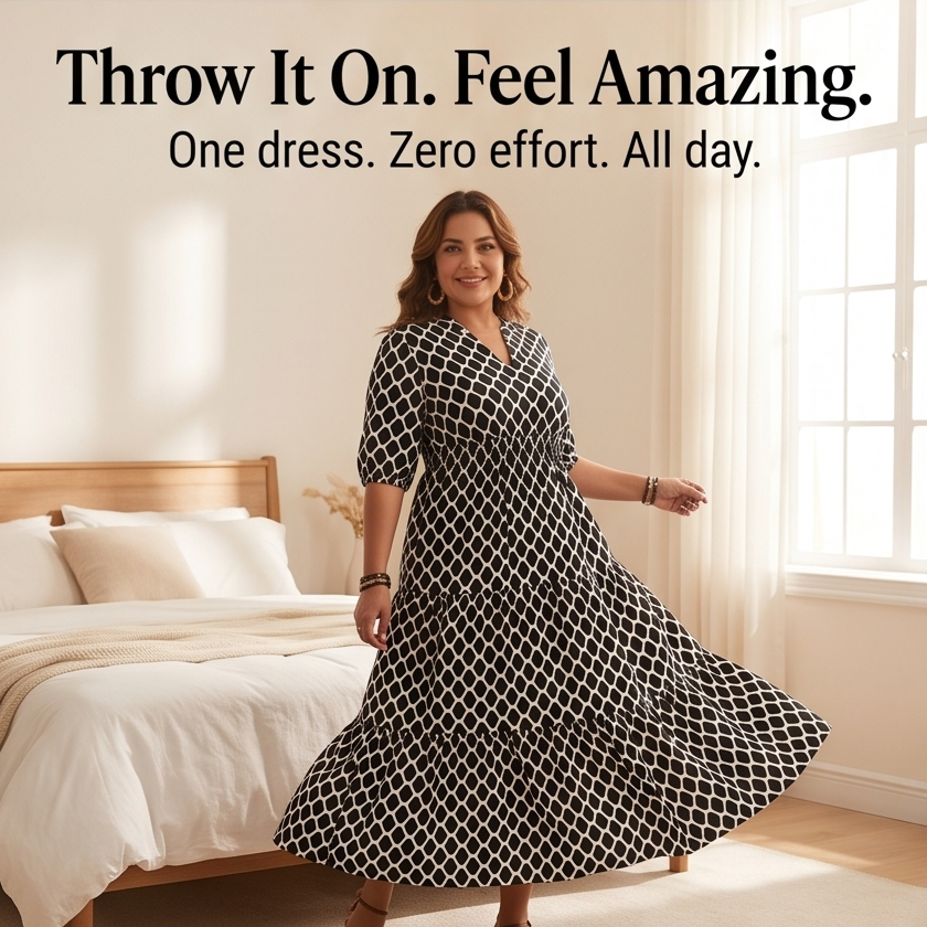 Curvella Women's Boho Maxi Dress with Pockets - Elena Harper