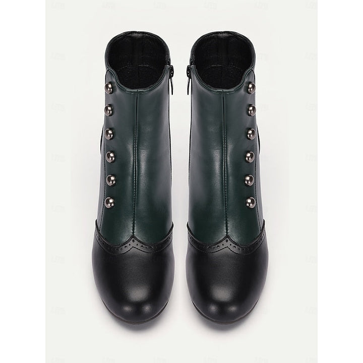 Eleanora | Women's Vintage Two-Tone Ankle Boots with Contrast