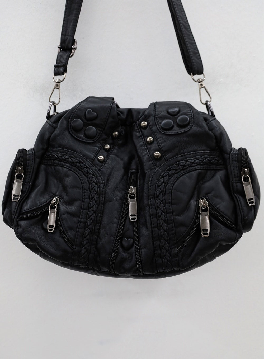 Taranta - Black Shoulder Bag with Studs