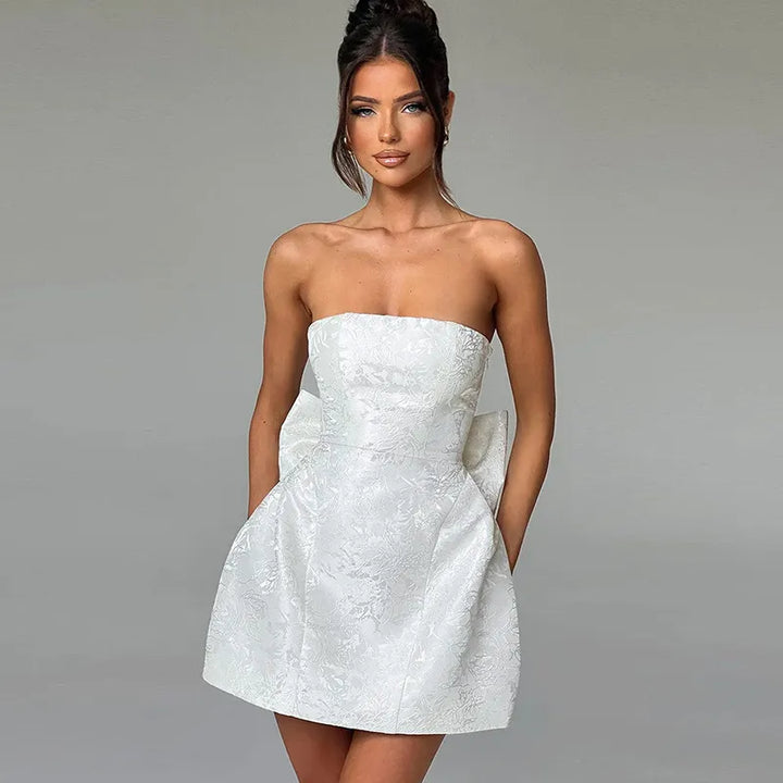 Zuzanna Floral Jacquard Dress, view 3 - Elena Harper