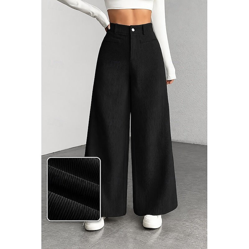 Simone | Modern High-Waisted Wide-Leg Pants with Elegant Silhouette