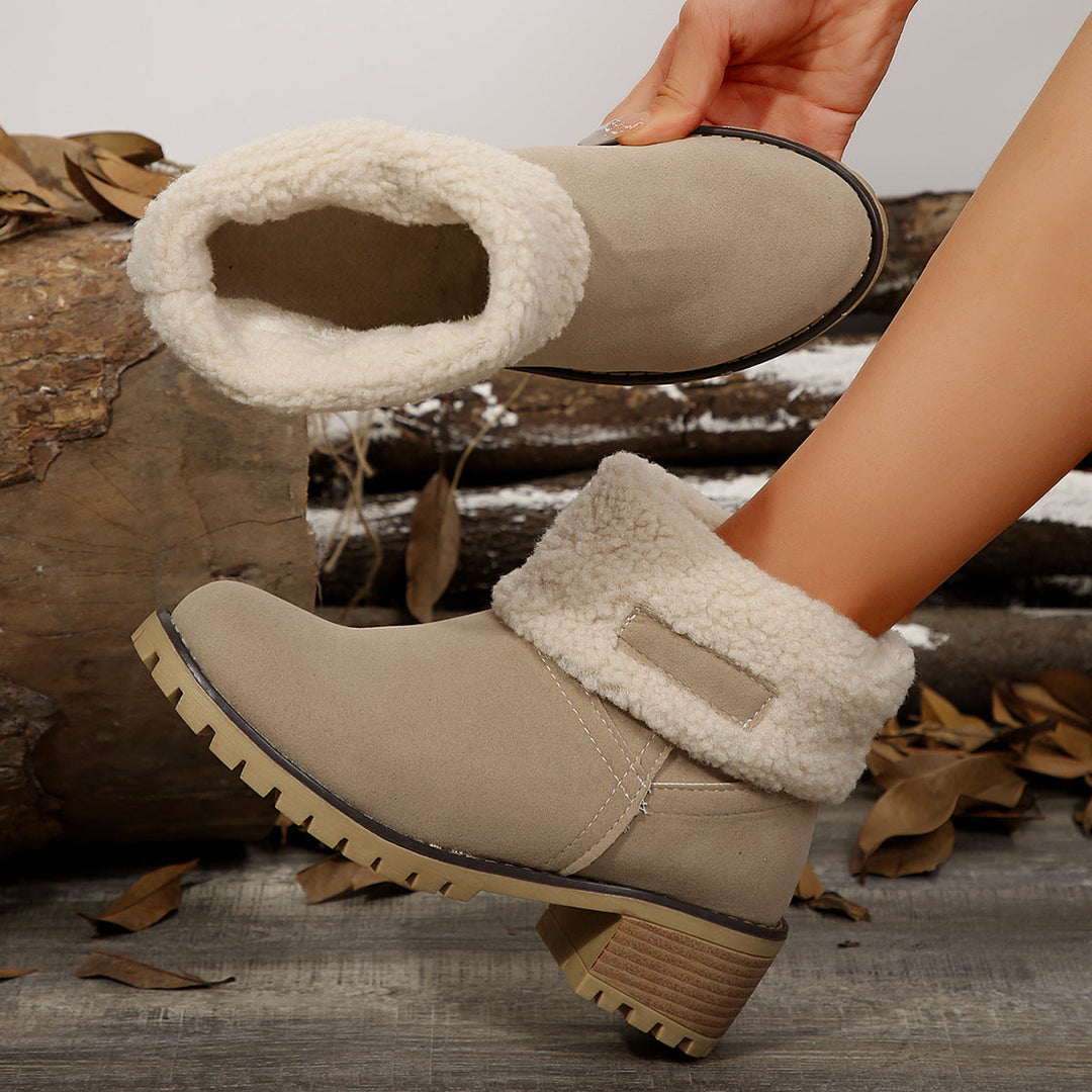 Women's Ankle Boots with Fleece Lining - Lurean