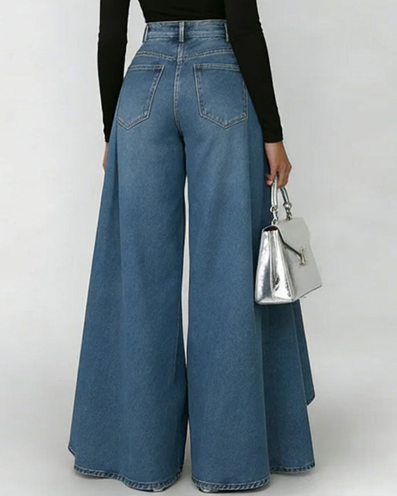Elegant Wide Leg Trousers - Elena Harper