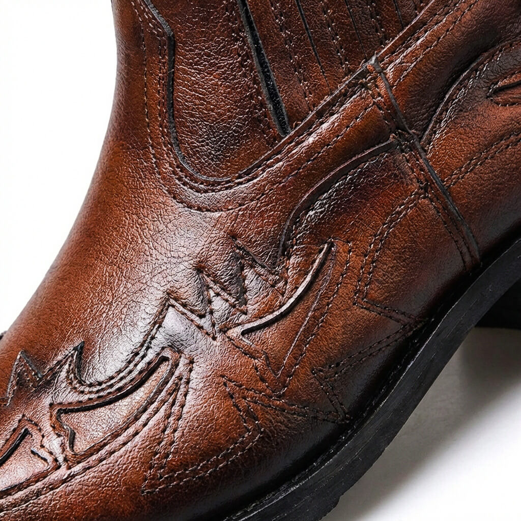 Beckett Italian Leather Boots with Polished Vintage Finish for Men - Elena Harper