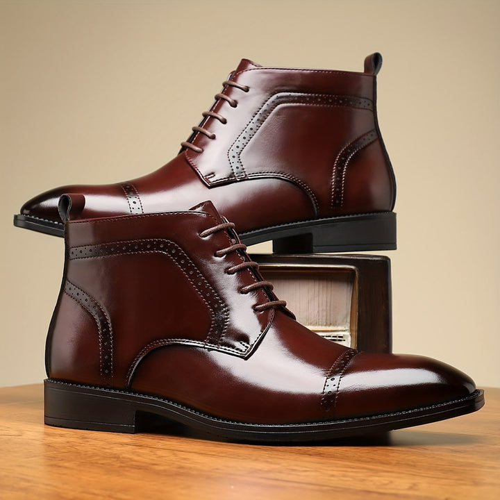 Ashford | Men's Cap-Toe Lace-Up Boots with Leather Finish