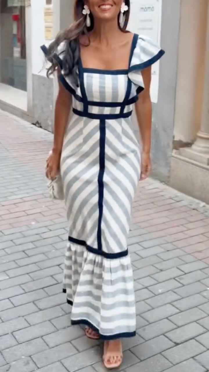 Dianne Retro Striped Maxi Dress - Elena Harper