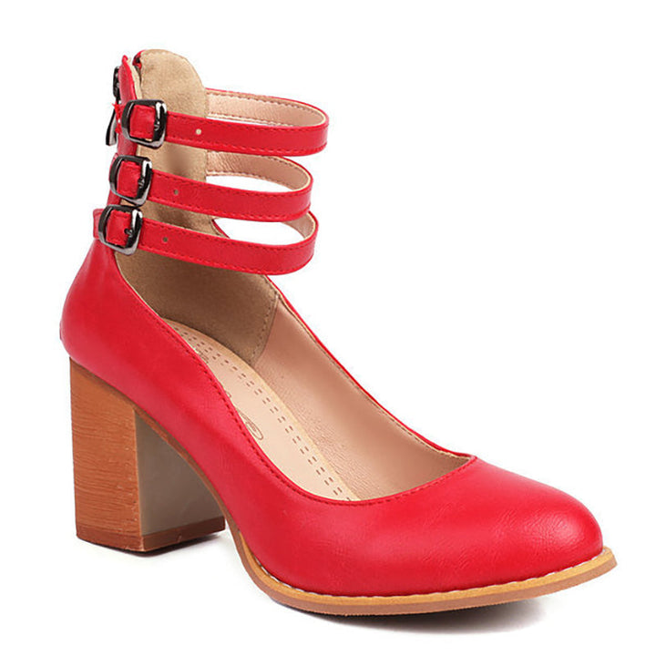 Women's Ankle Strap Block Heels – Elegant & Stable