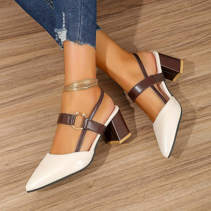 Women's Pointed Block Heel Shoes – Stylish & Comfortable