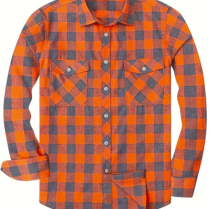 ELENA HARPER™  |  CHECKED SHIRT WITH BUTTONS FOR MEN