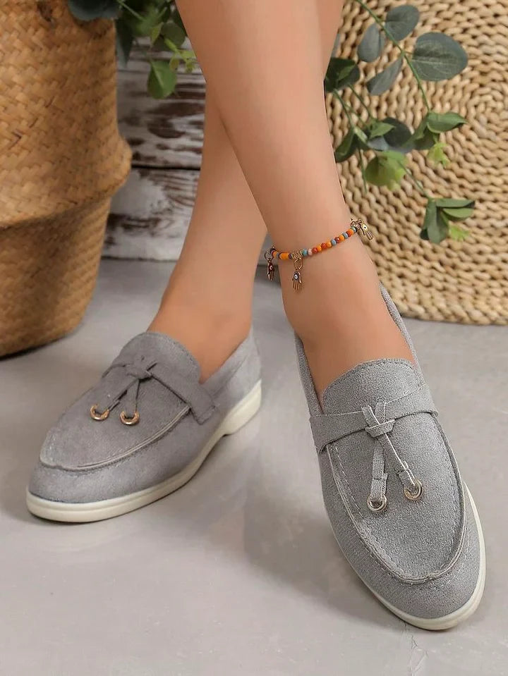 Yany Women's Suede Loafers with Knotted Tassel, view 10 - Elena Harper