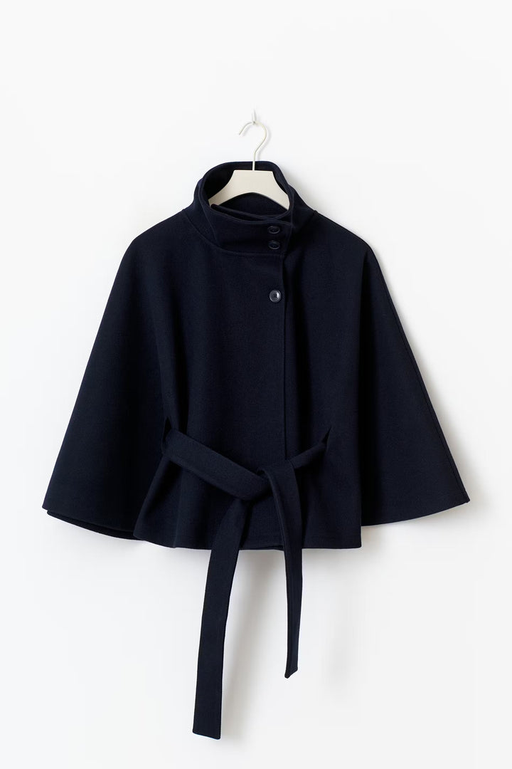 Cape for women Montarello, high collar, belted